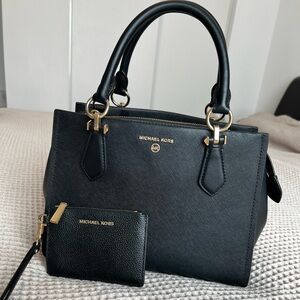 Michael Kors Marilyn Medium Saffiano Satchel and Wallet Set